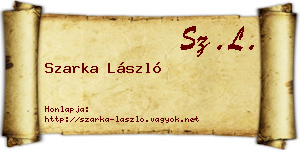 Szarka László névjegykártya